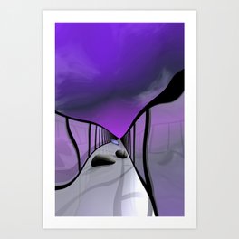 violett and black and white -02- Art Print