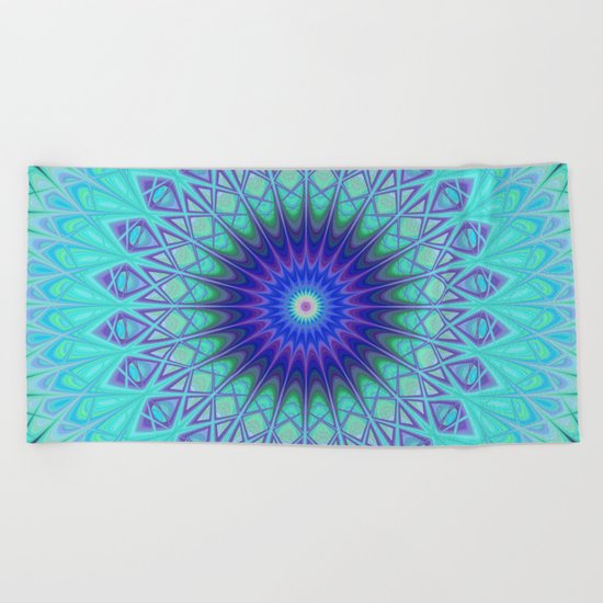 Frozen mandala Beach Towel