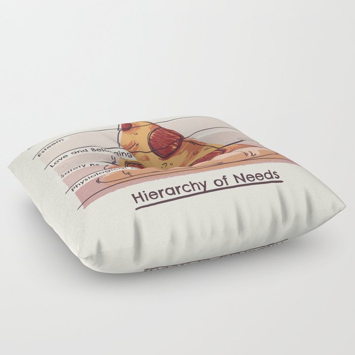 Hierarchy of Needs // Pizza, Psychology, Maslow Pyramid Floor Pillow
