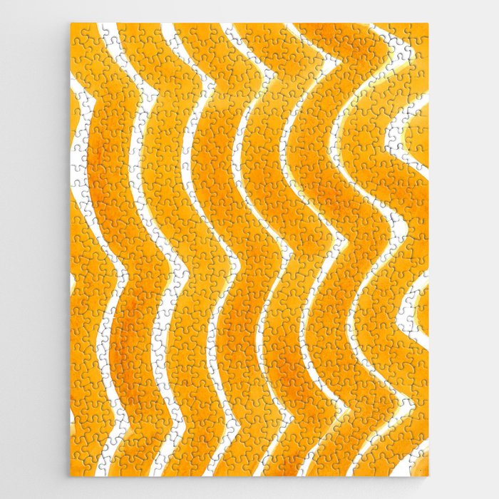 Big Stripes in orange Jigsaw Puzzle