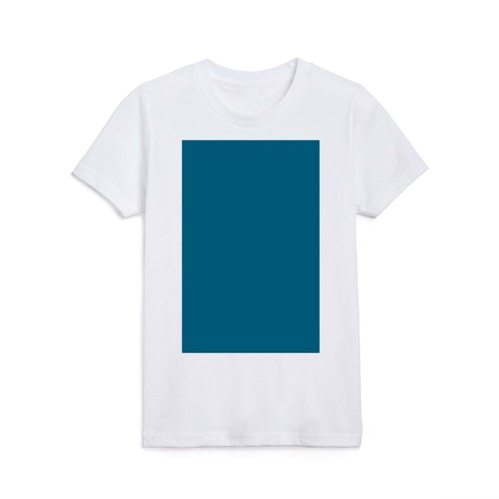 Dark Blue Solid Color Pairs Pantone Seaport 19-4342 TCX Kids T Shirt