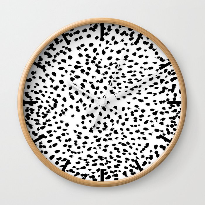 Dalmat-b&w-Animal print I Wall Clock