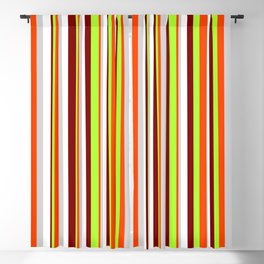 [ Thumbnail: Eye-catching Maroon, Light Green, Red, Light Gray, and White Colored Stripes/Lines Pattern Blackout Curtain ]