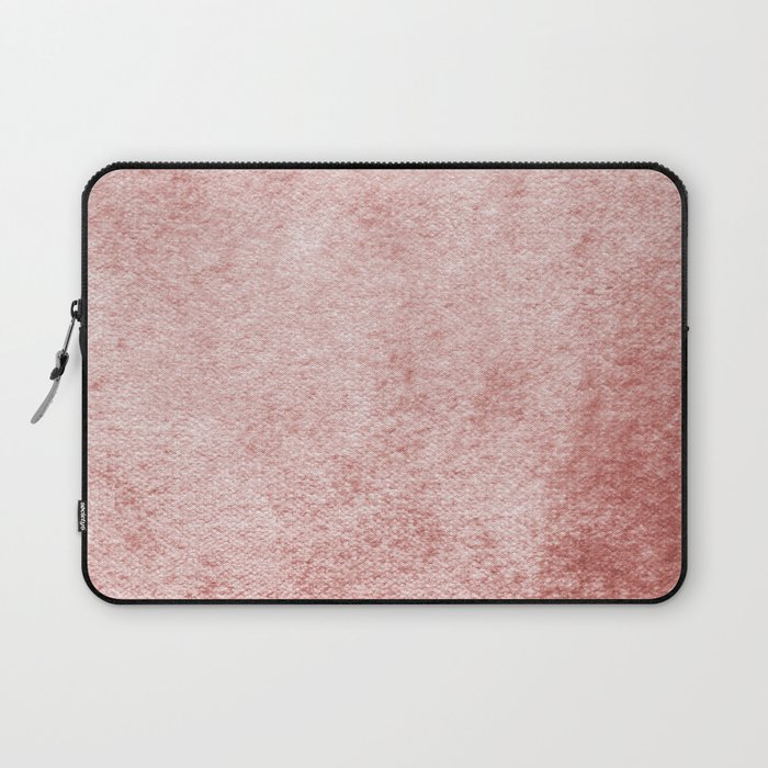 Rose gold pink velvet girly fabric velour Laptop Sleeve by medsis