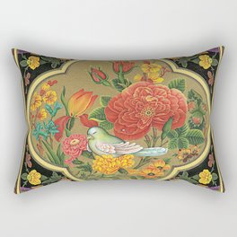 Persian Flower and Nightingale Miniature Rectangular Pillow