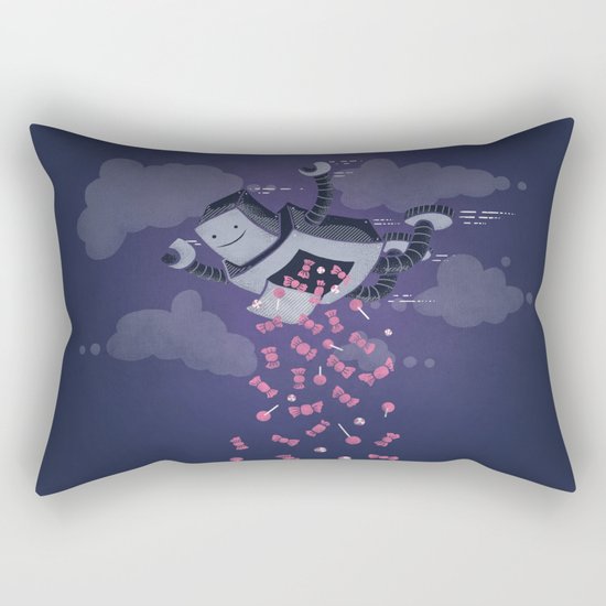 Oh, Happy Day! (on blue) Rectangular Pillow