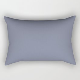 Deep Within Mid Tone Blue Grey Solid Color Pairs To Sherwin Williams Soulful Blue SW 6543 Rectangular Pillow