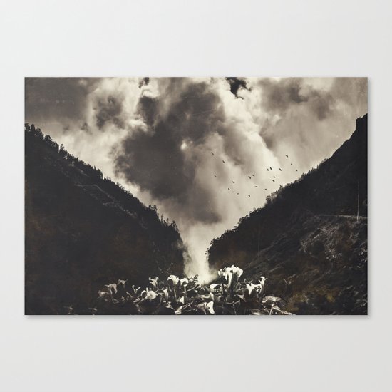 Madeira- Rising Clouds and Calla Lillys Canvas Print