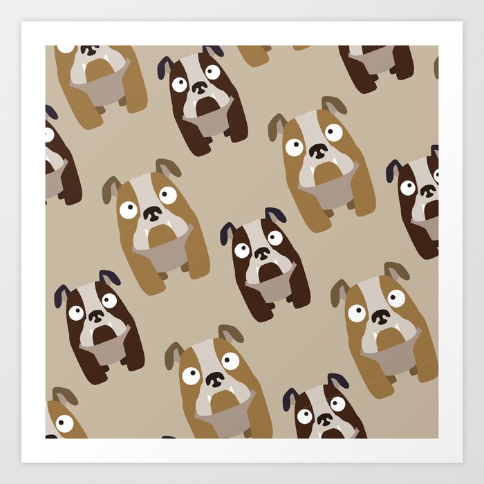 Bulldog Pattern Art Print