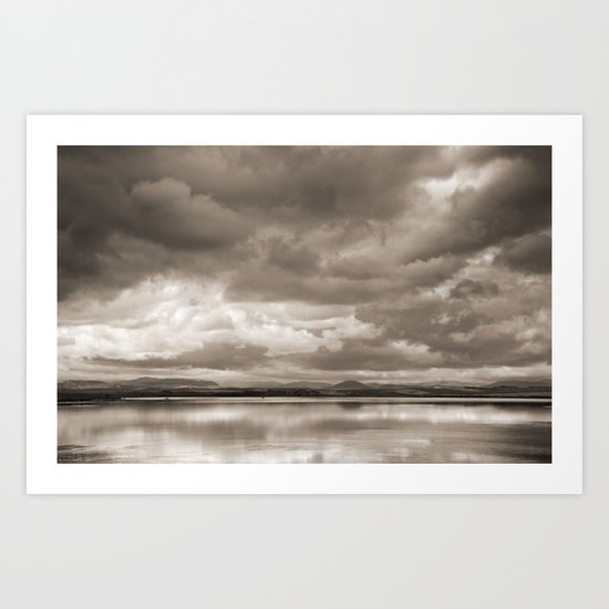 Stormy lake. Vintage Art Print