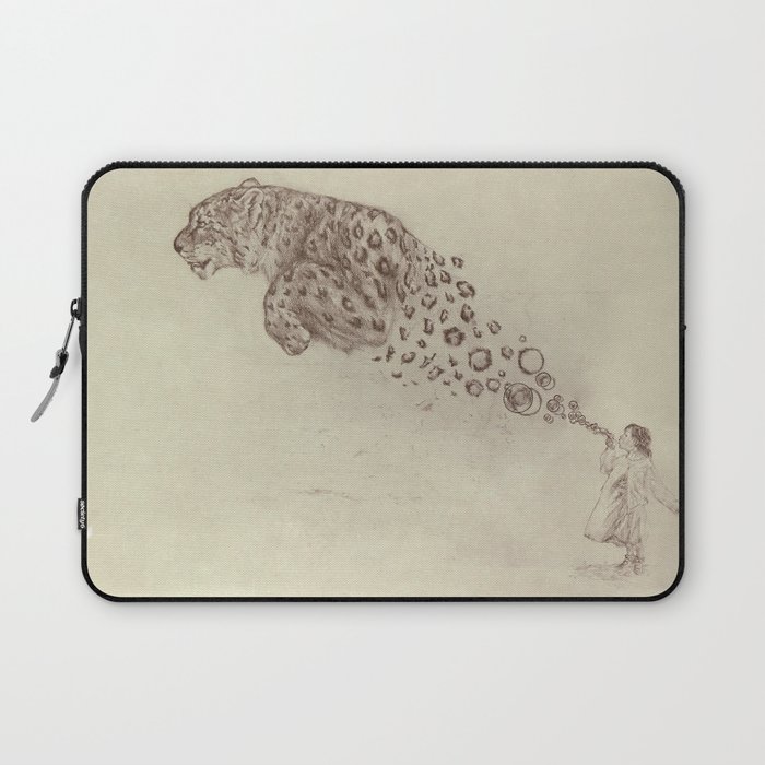 Bubbles the Snow Leopard Laptop Sleeve