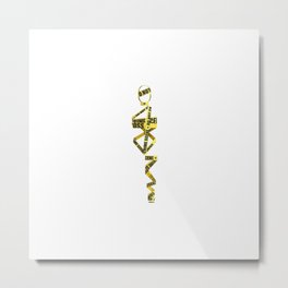 Telephone - Caution Tape Outfit Minimal Sticker Metal Print