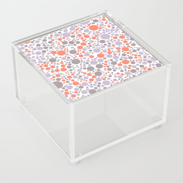 Modern Neutral Polka Dots Pattern Acrylic Box