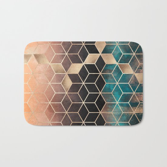 Ombre Dream Cubes Bath Mat