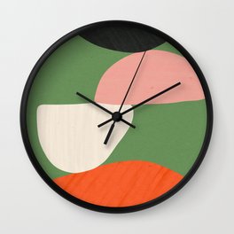 Stacking Bowls Wall Clock | Green, Bowl, Stack, Pottery, Curated, Art, Minimalist, Digital, Simple, Graphicdesign 