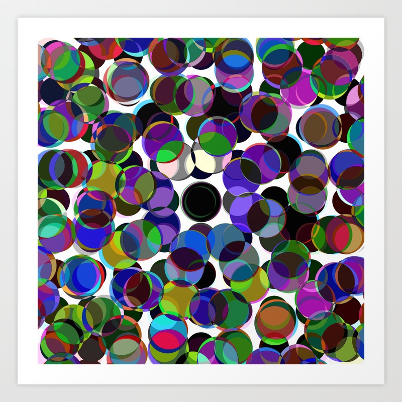 Cluttered Circles Iii Abstract Geometric Pastel Coloured