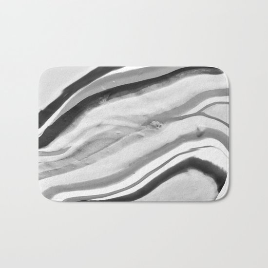 Shadow of Ourselves Marbling Marble Circle World Black and White Bath Mat
