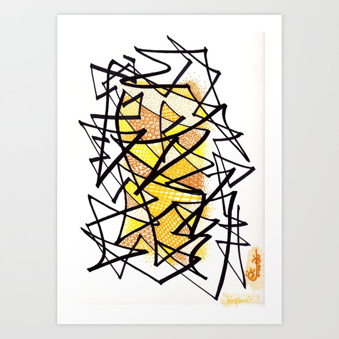 Line Art Poster with Abstract emotion
