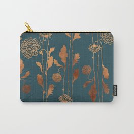 Art Deco Copper Flowers  Carry-All Pouch