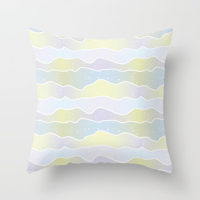 pastel waves pattern Throw Pillow