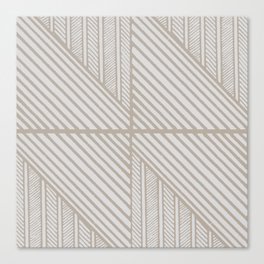 Block Print Modernist - Tan on Cream Canvas Print