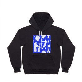 Blue greek statue and classic vintage monument pattern Hoody