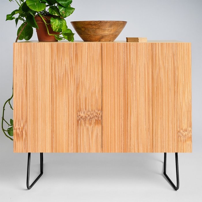 Cool Elegant Light Brown Bamboo Wood Print Credenza By Pldesign Society6