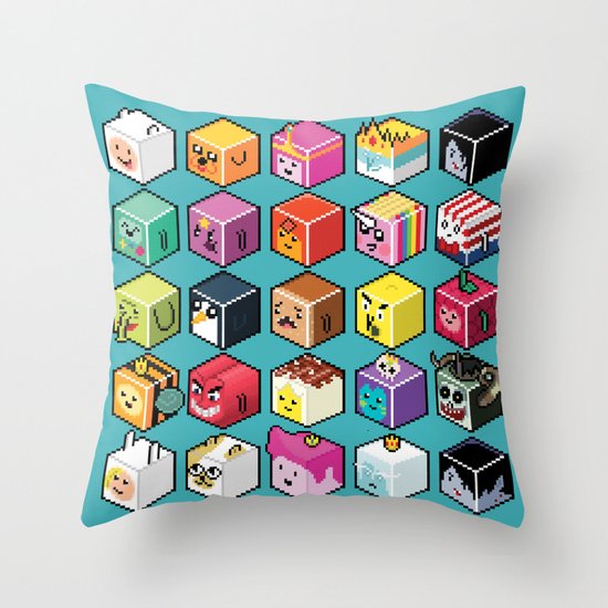 A.T. Cubies (40 CHARACTERS) Throw Pillow