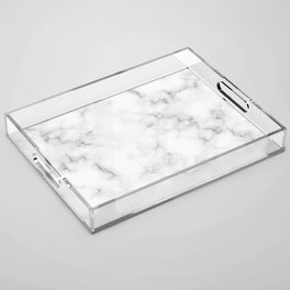 The Perfect Classic White with Grey Veins Marble Acrylic Tray