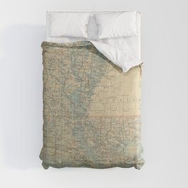 Vintage Map of Louisiana (1896) Comforter