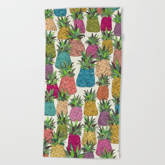 West Coast pineapples Beach Towel