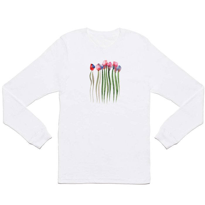 Bright watercolor flowers Long Sleeve T Shirt