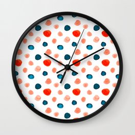 Blue and Orange Dots Wall Clock