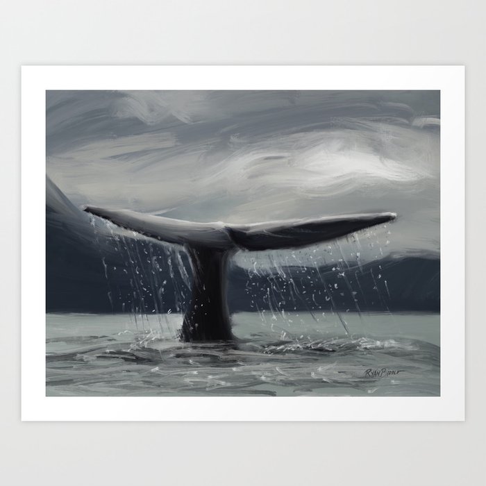 Whale tail Art Print