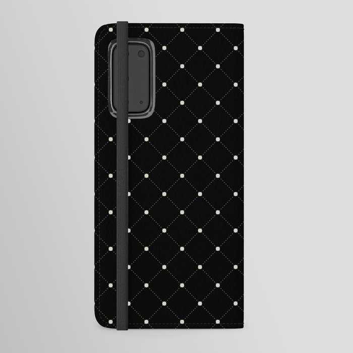 Black and Beige Stripe Polka Dot Pattern Pairs DE 2022 Popular Color Crisp Muslin DE6212 Android Wallet Case