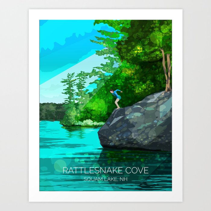 Jumping Rock - Rattlesnake Cove, Squam Lake Poster Art
