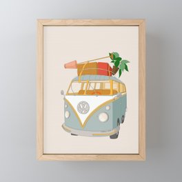 Hippie van life Framed Mini Art Print