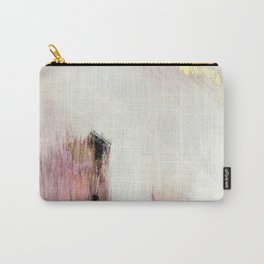 Sunrise [2]: a bright, colorful abstract piece in pink, gold, black,and white Carry-All Pouch