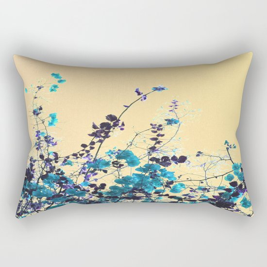 Vibrant Turquoise Blooms Rectangular Pillow