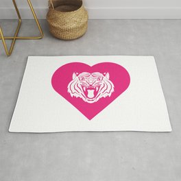 Tiger Mascot Cares Pink Rug | Princeton, Campbellsville, Colorado, Lsu, Auburn, Highschool, Clemson, University, Pink, Missouri 