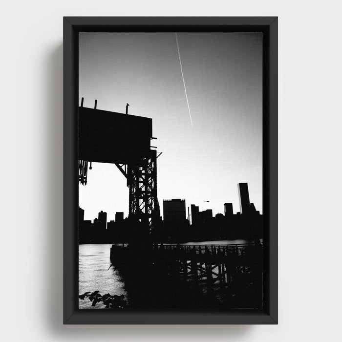 New York City Blackout Framed Canvas