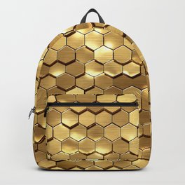 Golden honeycomb pattern Backpack
