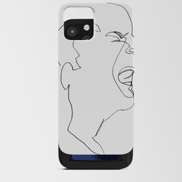 Continuous line drawing face #1 minimalist graphic iPhone Card Case