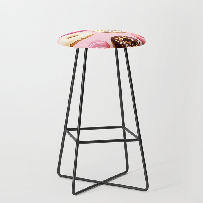 Doughnuts Confectionery Pink Chocolate Bar Stool