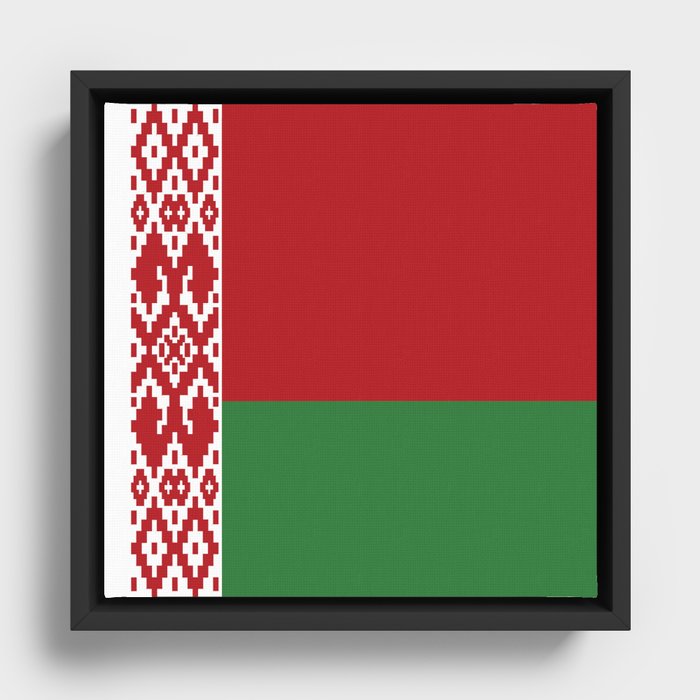 Belarus Flag Print Belarusian Country Pride Patriotic  Framed Canvas