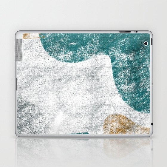 Brundagesto 4 - Contemporary Abstract Painting - Green and Marigold Yellow Laptop & iPad Skin