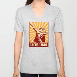 Mexican Lucha libre. Illustration of the wrestling style that originated in Mexico V Neck T Shirt