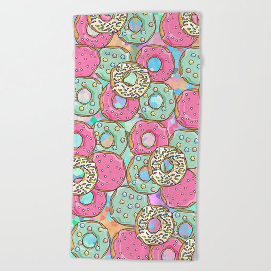 Sweet Donuts Cookies Beach Towel