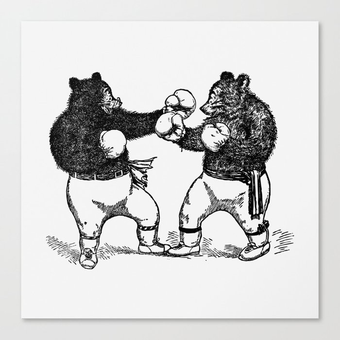 Boxing Bears Canvas Print