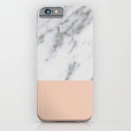 Marble and Blush Pink iPhone Case